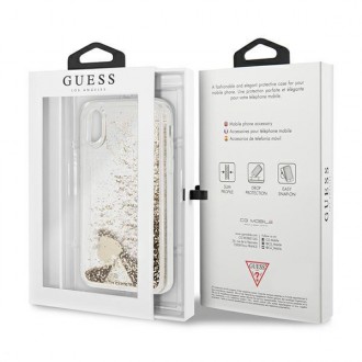 Guess GUOHCPXGLHFLGO iPhone X/Xs zlato/zlaté pevné pouzdro Glitter Charms