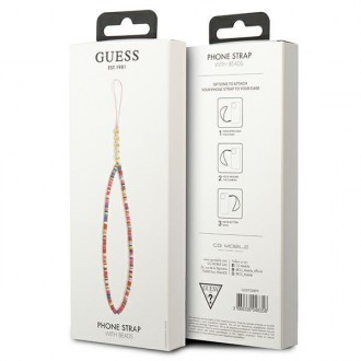 Guess přívěsek GUSTGMPP Phone Strap multicolor pink/multicolor pink Heishi Beads