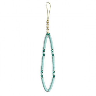 Guess přívěsek GUSTPEARP Phone Strap blue/blue Heishi Beads