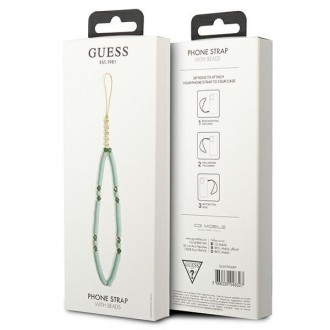 Guess přívěsek GUSTPEARP Phone Strap blue/blue Heishi Beads