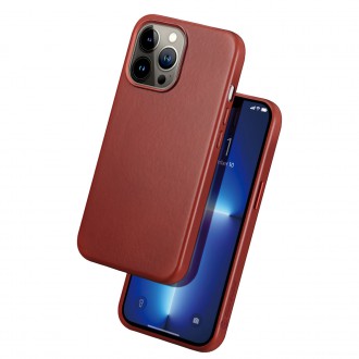 Dux Ducis Naples case for iPhone 13 Pro Max leather cover (MagSafe compatible) red