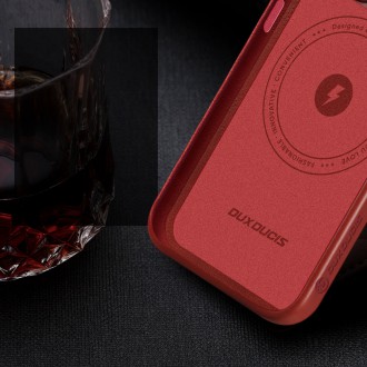 Dux Ducis Naples case for iPhone 13 Pro Max leather cover (MagSafe compatible) red