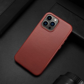 Dux Ducis Naples case for iPhone 13 Pro Max leather cover (MagSafe compatible) red