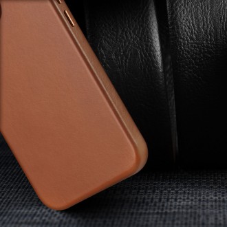 Dux Ducis Naples case for iPhone 13 Pro Max leather cover (MagSafe compatible) brown