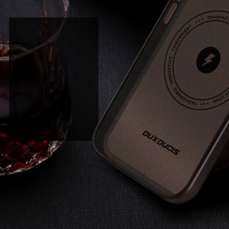 Dux Ducis Naples Case for iPhone 13 Pro Max Leather Cover (MagSafe Compatible) Dark Brown