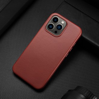 Dux Ducis Naples case for iPhone 13 Pro leather cover (MagSafe compatible) red