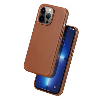 Dux Ducis Naples case for iPhone 13 Pro leather cover (MagSafe compatible) brown