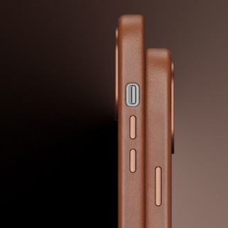 Dux Ducis Naples case for iPhone 13 Pro leather cover (MagSafe compatible) brown