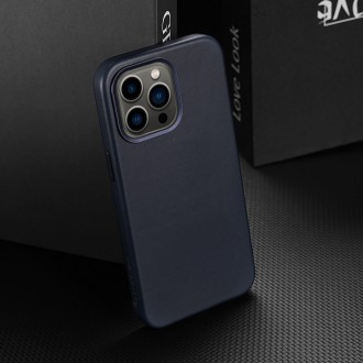 Dux Ducis Naples case for iPhone 13 Pro leather cover (MagSafe compatible) blue