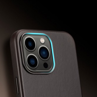 Dux Ducis Naples case for iPhone 13 Pro leather cover (MagSafe compatible) dark brown