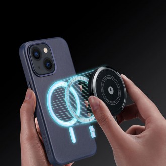 Dux Ducis Naples case for iPhone 13 leather case (MagSafe compatible) blue