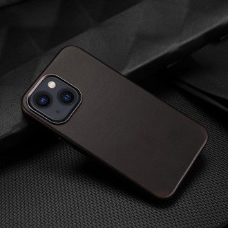 Dux Ducis Naples case for iPhone 13 leather cover (MagSafe compatible) dark brown