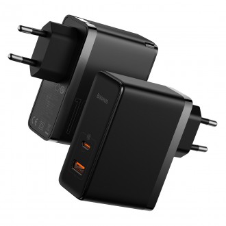 Baseus GaN5 Pro rychlá univerzální nástěnná nabíječka GaN USB Typ C / USB 100W PD3.0, QC4.0+, AFC černá (CCGP090201)