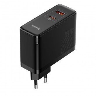 Baseus GaN5 Pro rychlá univerzální nástěnná nabíječka GaN USB Typ C / USB 100W PD3.0, QC4.0+, AFC černá (CCGP090201)