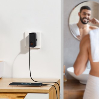 Baseus GaN5 Pro rychlá univerzální nástěnná nabíječka GaN USB Typ C / USB 100W PD3.0, QC4.0+, AFC černá (CCGP090201)