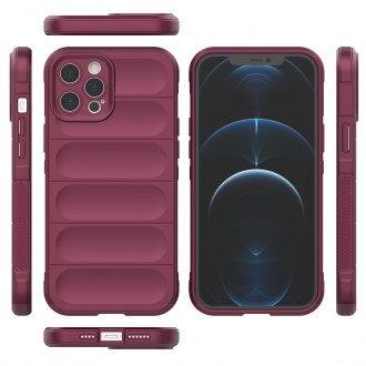 Magic Shield Case case for iPhone 12 Pro Max elastic armored case in burgundy