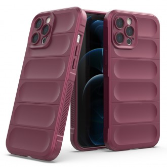 Magic Shield Case case for iPhone 12 Pro Max elastic armored case in burgundy