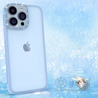 Kingxbar Sparkle Series case iPhone 13 Pro with crystals back cover blue