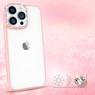 Kingxbar Sparkle Series case iPhone 13 Pro Max with crystals back cover pink