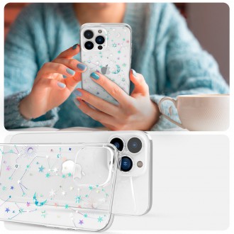 Kingxbar Lucky Series iPhone 13 Pro case decorated with original Swarovski crystals transparent (Zodiac)