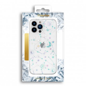 Kingxbar Lucky Series iPhone 13 Pro case decorated with original Swarovski crystals transparent (Zodiac)