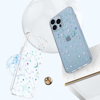 Kingxbar Lucky Series iPhone 13 Pro case decorated with original Swarovski crystals transparent (Zodiac)