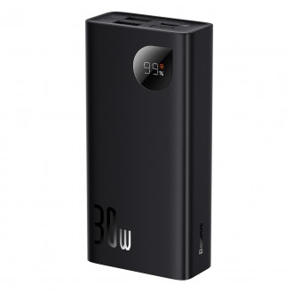 Powerbanka Baseus Adaman2 s digitálním displejem 10000mAh 30W 2 x USB / 1x USB Type C Overseas Edition PD QC SCP černá (PPAD040101)