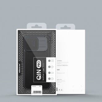Nillkin Qin Cloth Pro Case Case for iPhone 13 Pro Camera Protector Holster Cover Flip Cover Gray