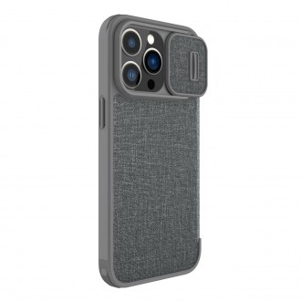 Nillkin Qin Cloth Pro Case Case for iPhone 13 Pro Camera Protector Holster Cover Flip Cover Gray