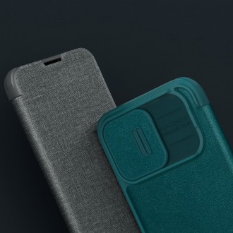 Nillkin Qin Cloth Pro Case Case for iPhone 13 Pro Camera Protector Holster Cover Flip Cover Gray