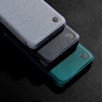 Nillkin Qin Cloth Pro Case Case for iPhone 13 Pro Camera Protector Holster Cover Flip Cover Gray