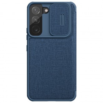 Nillkin Qin Cloth Pro Case Case For Samsung Galaxy S22 + (S22 Plus) Camera Protector Holster Cover Flip Cover Blue