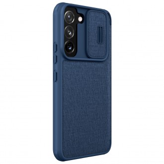 Nillkin Qin Cloth Pro Case Case For Samsung Galaxy S22 + (S22 Plus) Camera Protector Holster Cover Flip Cover Blue