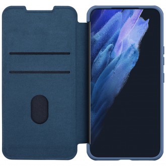 Nillkin Qin Cloth Pro Case Case For Samsung Galaxy S22 + (S22 Plus) Camera Protector Holster Cover Flip Cover Blue