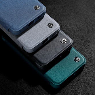 Nillkin Qin Cloth Pro Case Case For Samsung Galaxy S22 + (S22 Plus) Camera Protector Holster Cover Flip Cover Blue