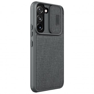 Nillkin Qin Cloth Pro Case Case for Samsung Galaxy S22 + (S22 Plus) Camera Protector Holster Cover Flip Cover Gray