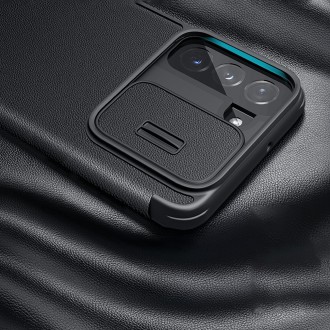 Nillkin Qin Cloth Pro Case Case for Samsung Galaxy S22 + (S22 Plus) Camera Protector Holster Cover Flip Cover Gray