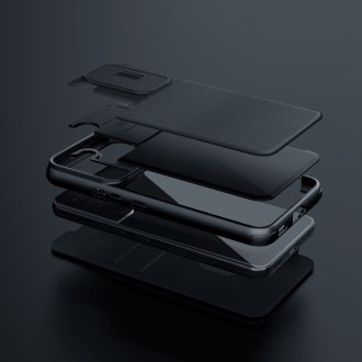 Nillkin Qin Cloth Pro Case Case for Samsung Galaxy S22 + (S22 Plus) Camera Protector Holster Cover Flip Cover Gray