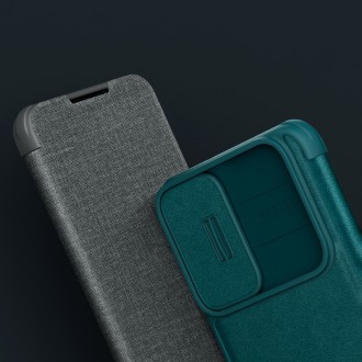 Nillkin Qin Cloth Pro Case Case for Samsung Galaxy S22 + (S22 Plus) Camera Protector Holster Cover Flip Cover Gray