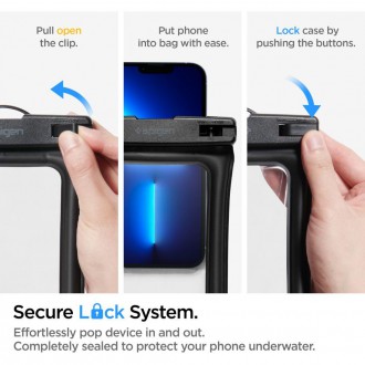 Spigen A610 UNIVERSAL WATERPROOF FLOAT CASE 2-PACK BLACK