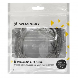 Wozinsky mini jack prodlužovací kabel (samice-samec) Prodlužovací AUX 5 m černý