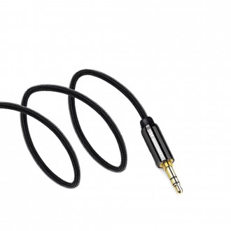 Wozinsky AUX kabel úhlový (samec-samec) mini jack kabel 3 m černý
