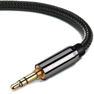 Wozinsky AUX kabel úhlový (samec-samec) mini jack kabel 2 m černý