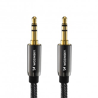 Wozinsky univerzální mini jack kabel 2x AUX kabel 3 m černý