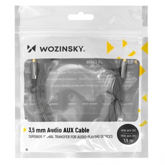 Wozinsky univerzální mini jack kabel 2x AUX kabel 2 m černý