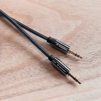 Wozinsky univerzální mini jack kabel 2x AUX kabel 2 m černý