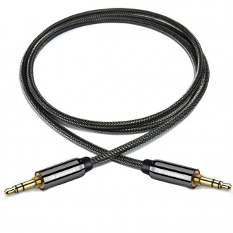 Wozinsky univerzální mini jack kabel 2x AUX kabel 1,5m černý