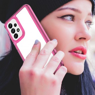 Outer Space Case pro kryt Samsung Galaxy A33 5G s pružným rámečkem růžový