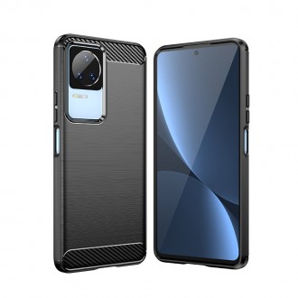 Carbon Case pro Xiaomi Poco F4 5G flexibilní silikonový karbonový kryt černý