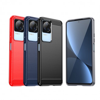 Carbon Case pro Xiaomi Poco F4 5G flexibilní silikonový karbonový kryt černý